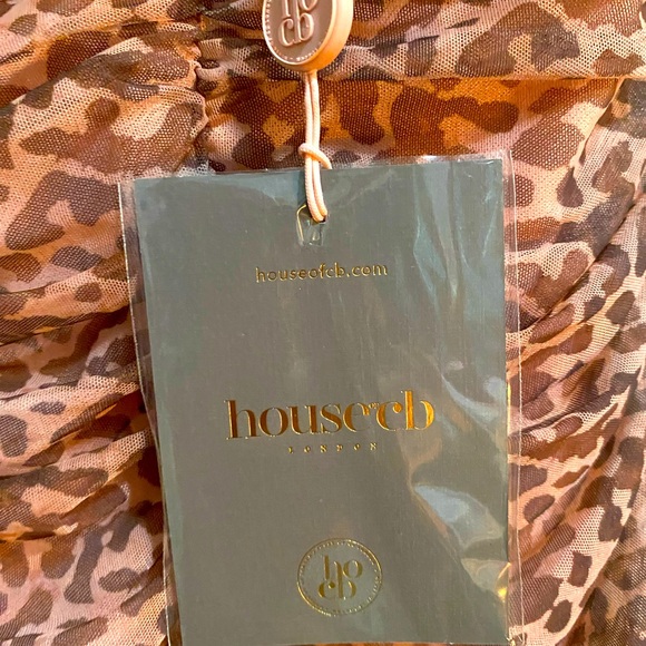 House CB London Dress, NWTSize M, strap shoulders, Pink Cheetah print - Picture 2 of 5